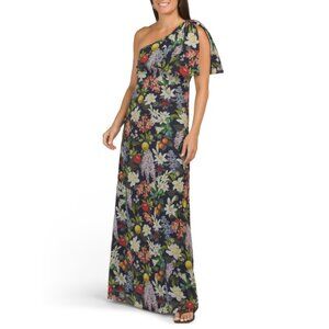 SACHIN + BABI Floral Chelsea Gown With Bow Shoulder Detail